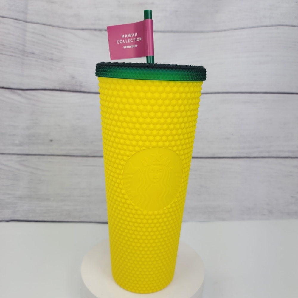Starbucks Hawaii Collection Pineapple Matte Yellow Studded Tumbler 24 oz